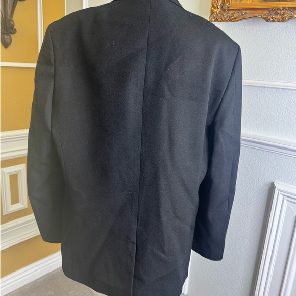 Black Blazer with Lamb Leather Accents - Picture 11 of 17